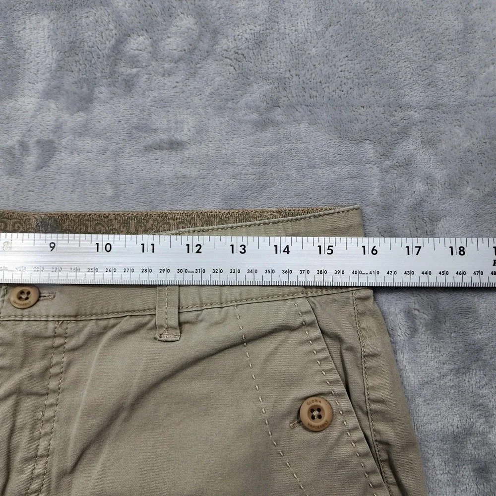 Gloria Vanderbilt Shorts Womens 6 Beige Celina Chino Twill Stretch Casual Summer